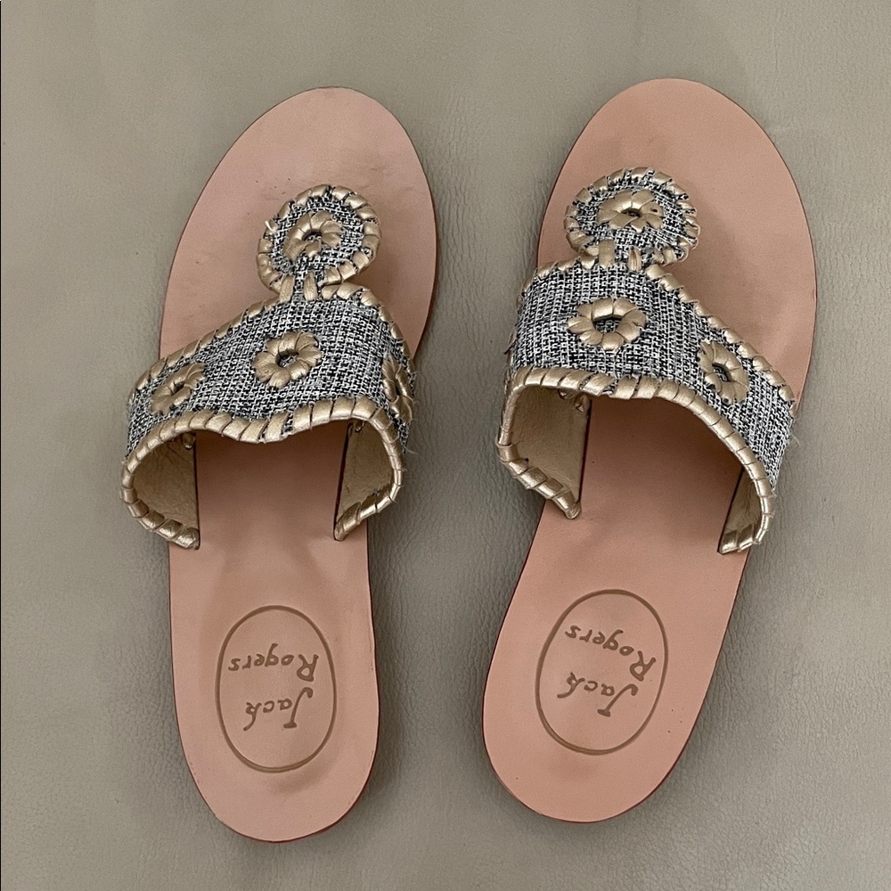 Jack Rogers Women's Tan and Gold Sandals